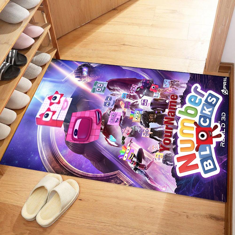 Tappeto Design Personalizzabile con Testo Numberblocks per Stanza del Dormitorio, Sale Giochi, Soggiorni, Balcone, Tappeto Antiscivolo, Ufficio, Arredamento Casa