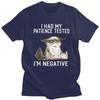 I Had My Patience Tested Im Negative Cat TShirt Pure Cotton Tee Tops Funny Sarcasm Joke Tshirt Casual ShortSleeve Clothing
