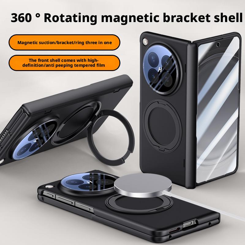 For Oppo Find N6 Case Skin Friendly Matte Magnetic 360° Rotating Bracket Folding Hinge with Film Lens Protection Hard Cover