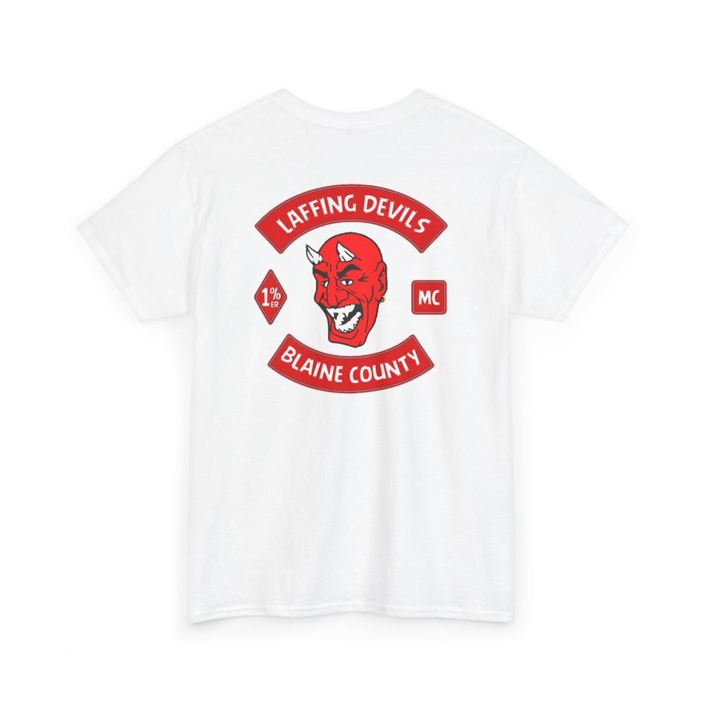 

Laffing Devils Motorcycle Club The Devil s Ride Fan Unisex Heavy Cotton Tshirt Tops Tee Back M