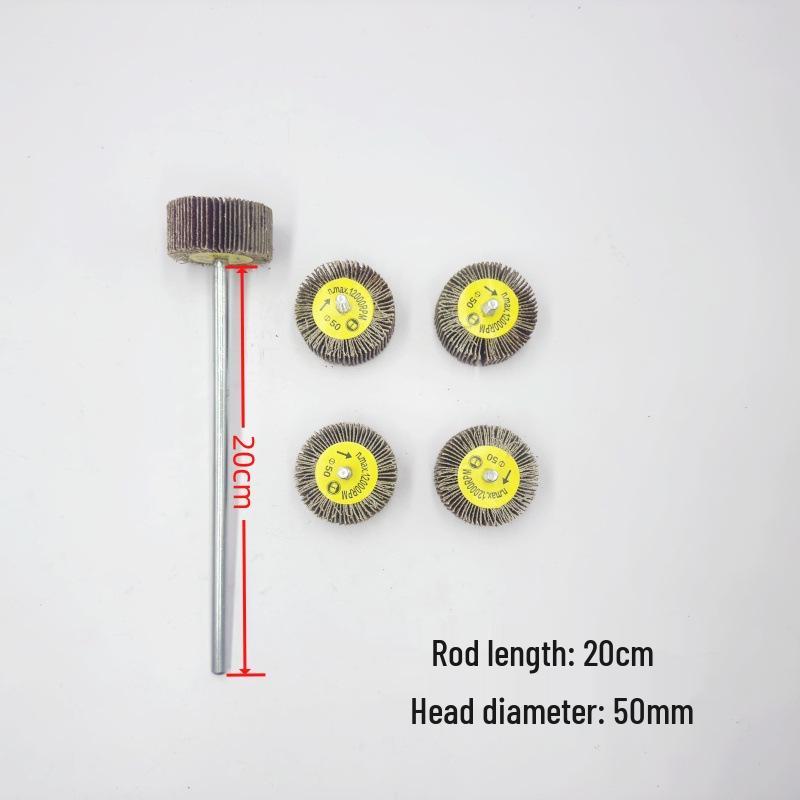 Extended Shank Emery Head Grinding and Polishing Flap Wheel with Sandpaper Ring