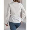 Elegant Fashion Layered V-neck Long Sleeved Women Shirt Solid Color Loose Casual Simple Office Blouse Ladies Basic Spring Autumn Tops Women's Clothing