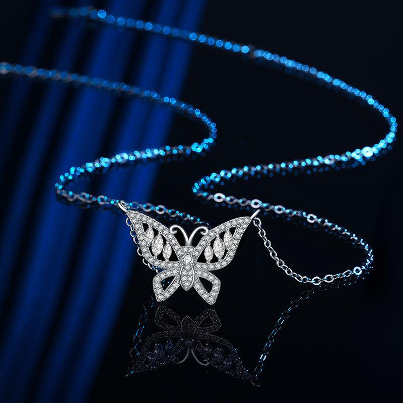 

Новое женское летнее ожерелье с бабочкой и белой цепочкой Horseeye Cross