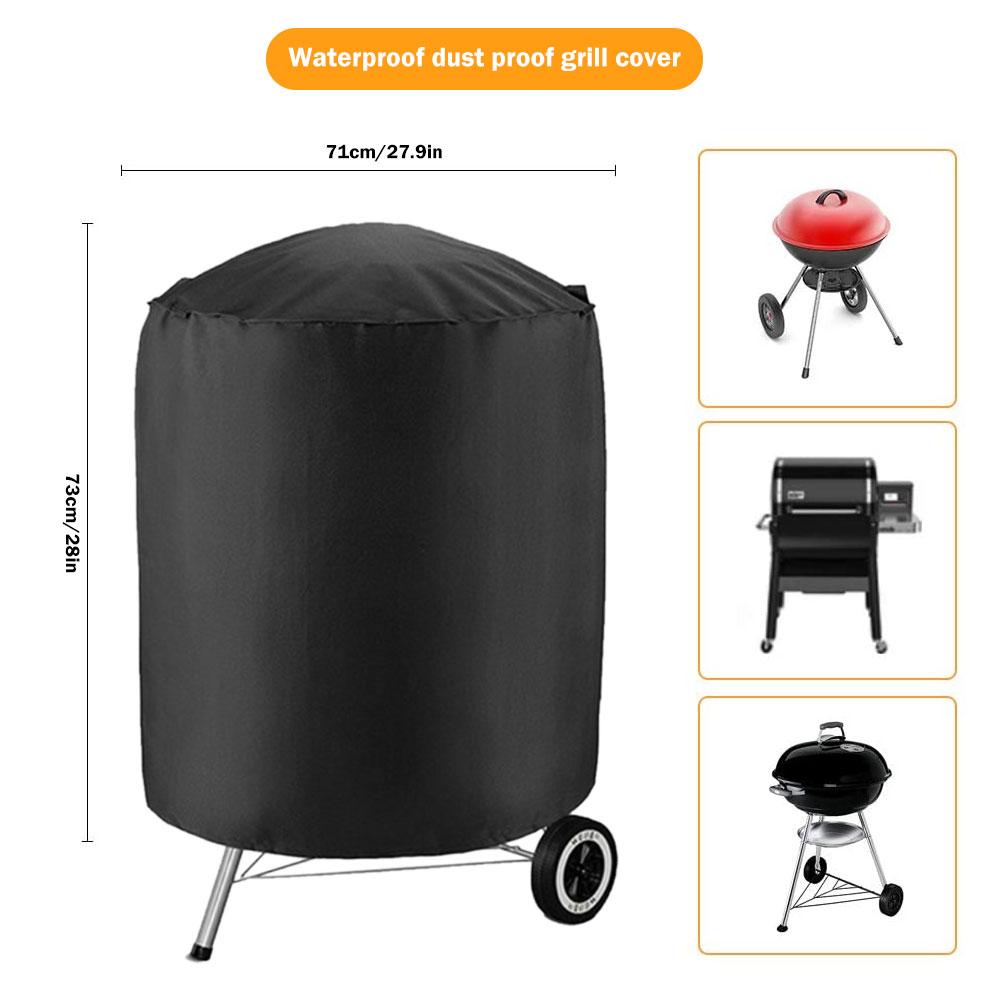 

1pc BBQ Cover Outdoor Dust Waterproof Weber Heavy Duty Grill Cover Rain Protective Outdoor Barbecue Cover Round Grill Cover