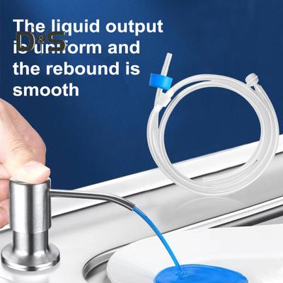Kitchen Sink Soap Dispenser Extension Tube Kit with 47" Hose Prevent Backflow Check Valve Multipurpose Hand Sanitizer Liquid Lotion Dispenser Pump