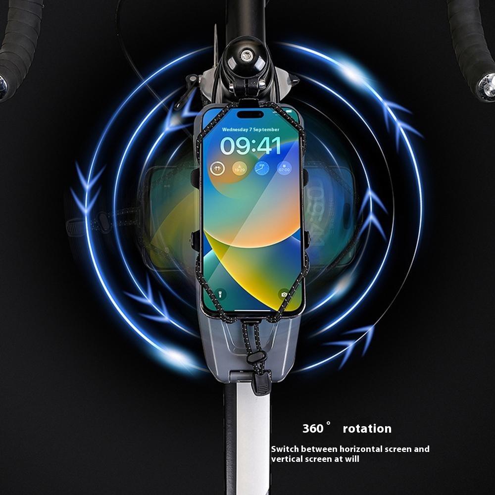 

WILD MAN FK6 1L Bike Frame Bag Quick Release PC Shell Front Tube Bag with Elastic Strap Phone Holder Light Grey