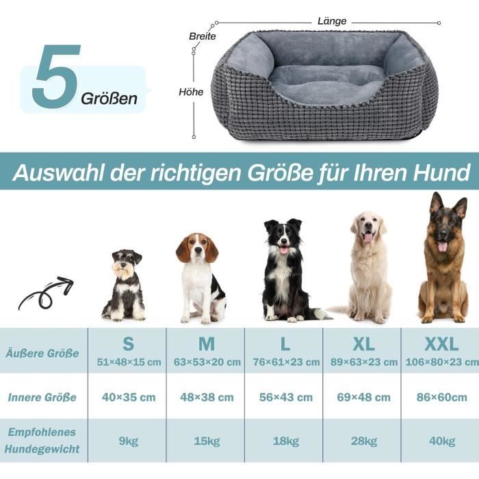 Panier pour chien - joejoy - moyen - duveteux - antidérapant - lavable