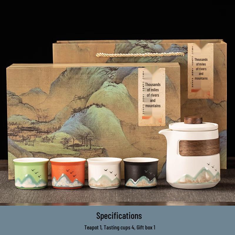 ME Qianli Jiangshan Gongfu Ceramic Tea Set