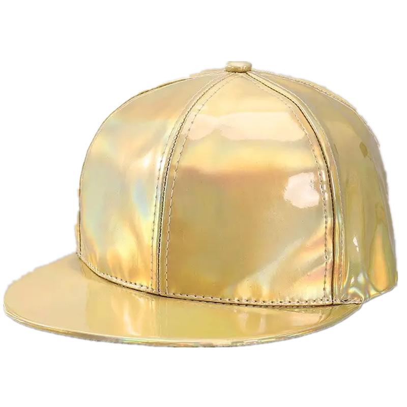 Nová Unisex PU kůže Laser Style Baseballová čepice Street Hip Hop Klobouk Muži Ženy Oslnivé barvy Kšiltovka Y2K
