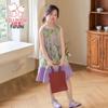 Girls' Vintage Floral Sleeveless Cotton Princess Dress