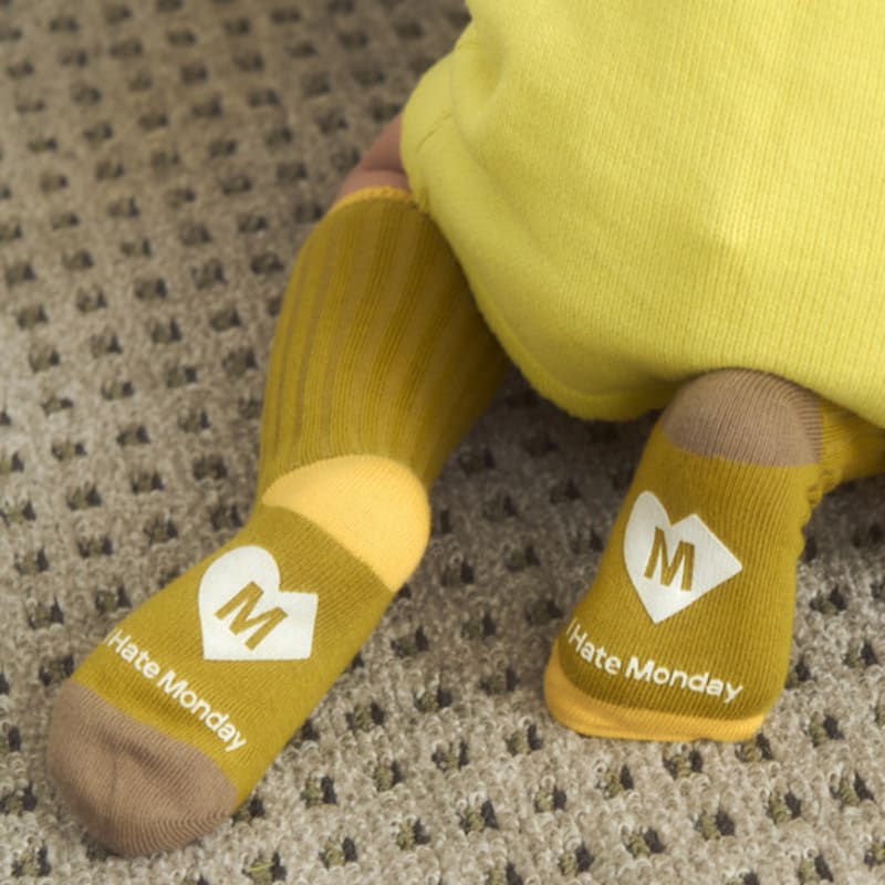 

i hate monday [IHM09BS04] Little Five Kids Socks Olive FREE