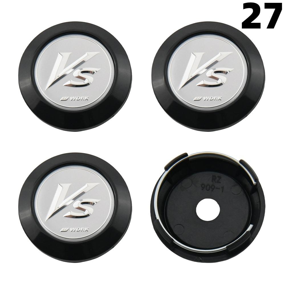 4PCS 64MM OD / 60MM ID Cap For Rims WORK EMOTION EQUIP MEISTER VS Emblem Wheel Center Cap Sport Car Logo Wheel Cover Hub caps