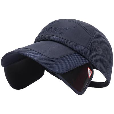 Pesca Pesca Padrão Logotipo Aba Longa Boné de Malha Chapéu Outdoor Golfe Homens Mulheres CA804 [Presa Branca] (Marinha)