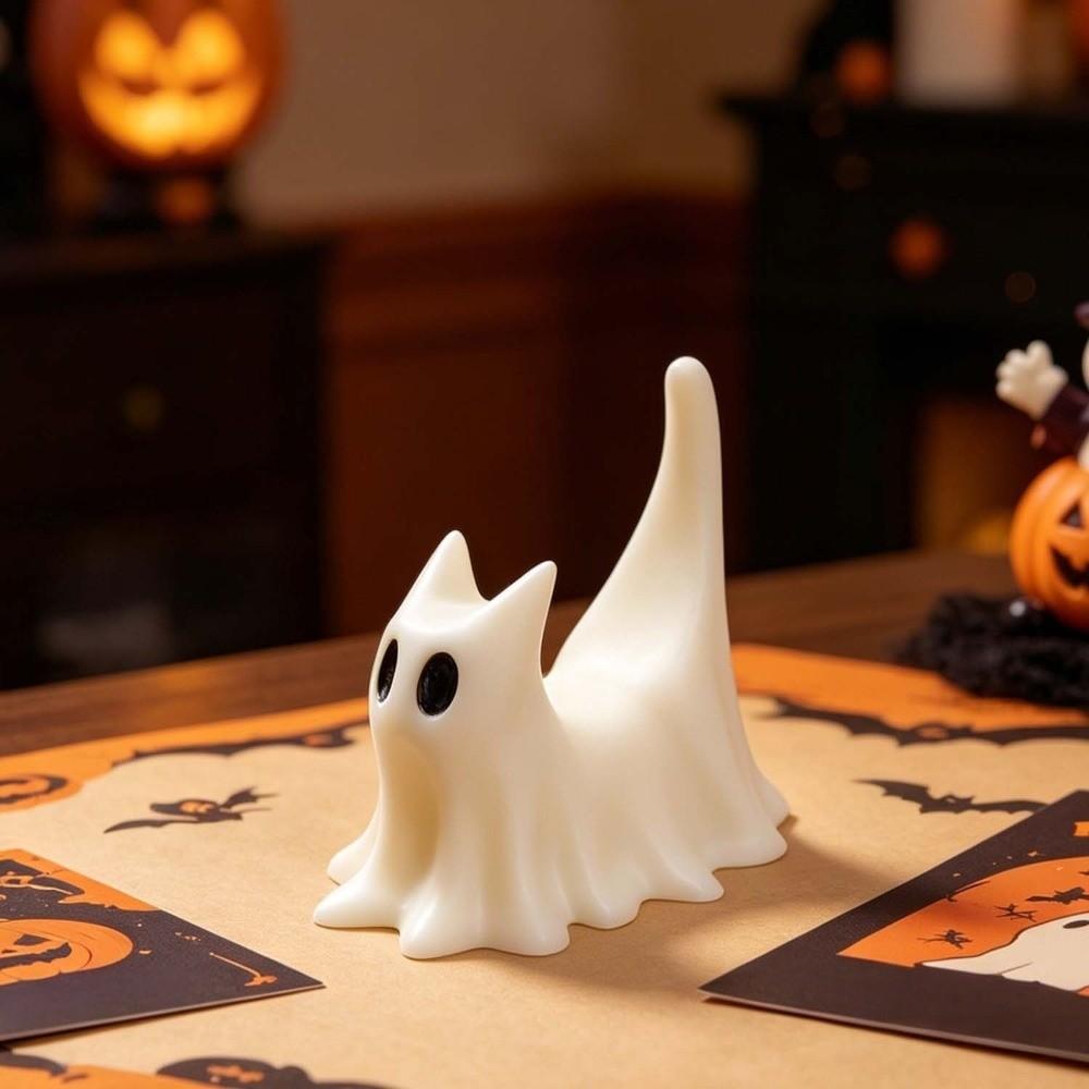 DIY Halloween Ghost Cat Mold Multi-purpose Easy Release Candle Ice Cube Chocolate Mold Silicone Heat-resistant
