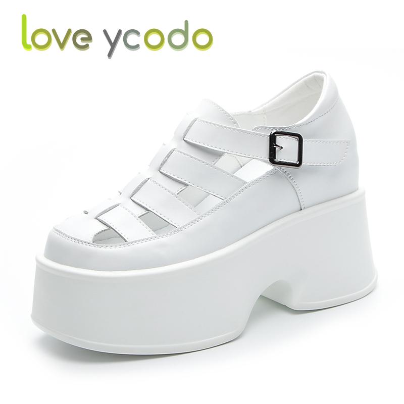 love ycodo Επώνυμα γυναικεία και φοιτητικά καλοκαιρινά σανδάλια από φυσικό δέρμα με χοντρές σόλες