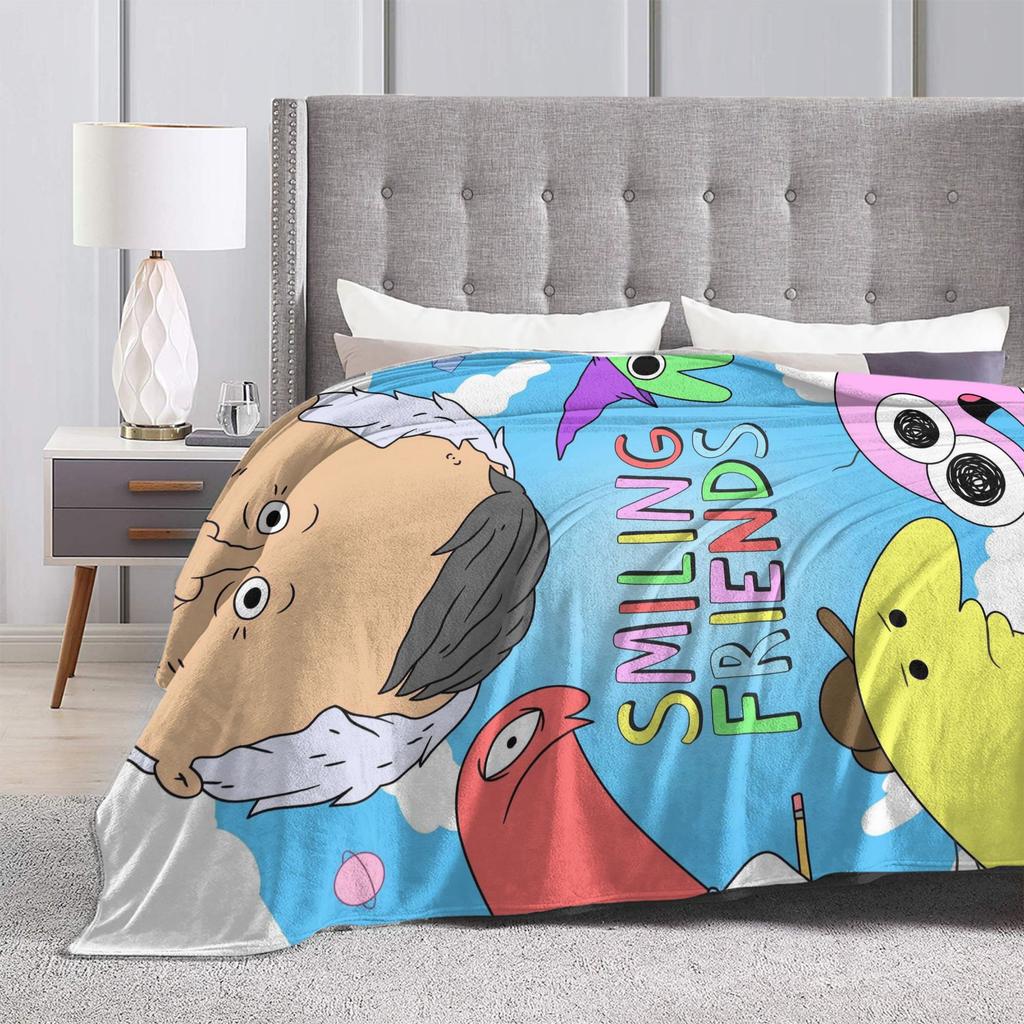 Smiling Friends Cartoon Blankets  Super Warm Comfortable Plush Throw Blanket For Child Couch Bed Flannel Bedspread Bed Cover