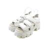 Vivian Women's Platform Sports Sandals with Track Sole and Velcro, White, Size S (22.0-22.5), V40003SM