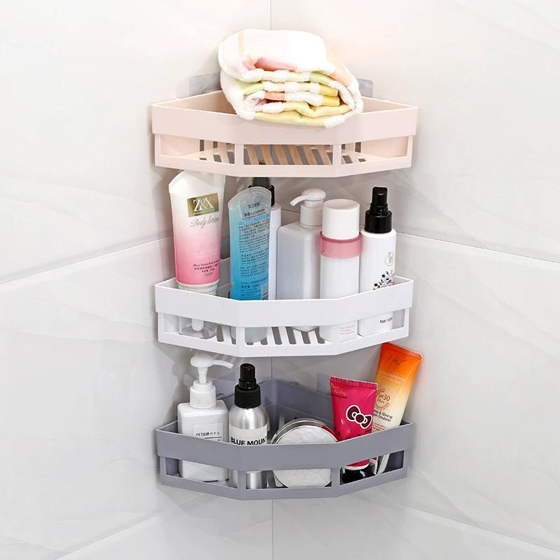 No Punching Required Seamless Wall Mounted Storage Rack Plastic Storage Rack for Organizing Kitchen Bathroom Wash Rack Bathroom