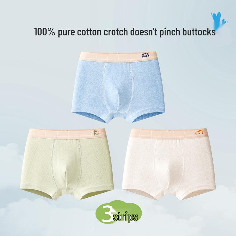 Teen Boys' Pure Cotton Class A Boxer Briefs, Big Size