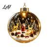 Warm Light Seasonal Ornaments Glowing Clear Christmas Ball Ornament Up Story Decoration with LED Decorative Garland Accents Light Mini Holiday Scene
