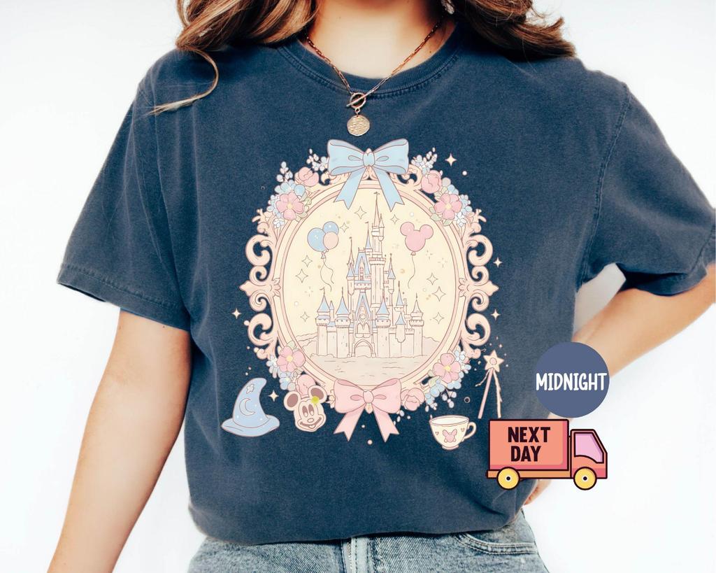 2026 Summer Disney Magical Kingdom Graphic Tshirt Men Women Fashion Cotton Quality Casual Loose Short Sleeve Classic Unisex