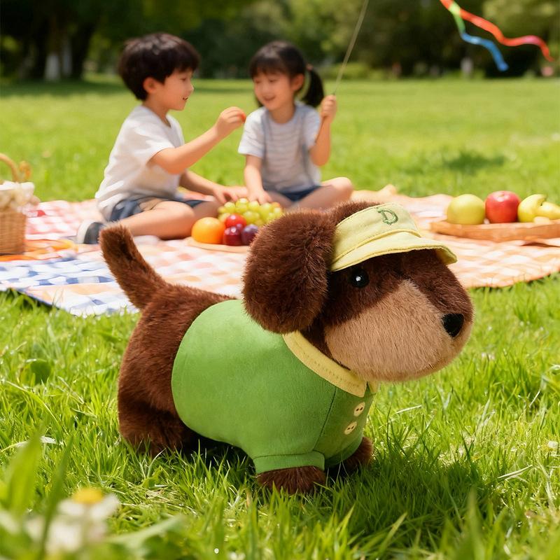 26/35CM Cute Dachshund Plush Toys Wear Clothes Doll Kawaii Pink Dress Blue Shirt Bee Dress Up Dachshund Doll Accompnay Toys