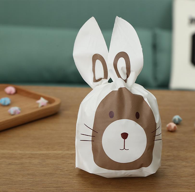 Cartoon Bunny Ears Candy Snack Bag for Kids - Children's Day Gift, Snowflake Crisp Cookies, Small Snacks, Baking Packaging