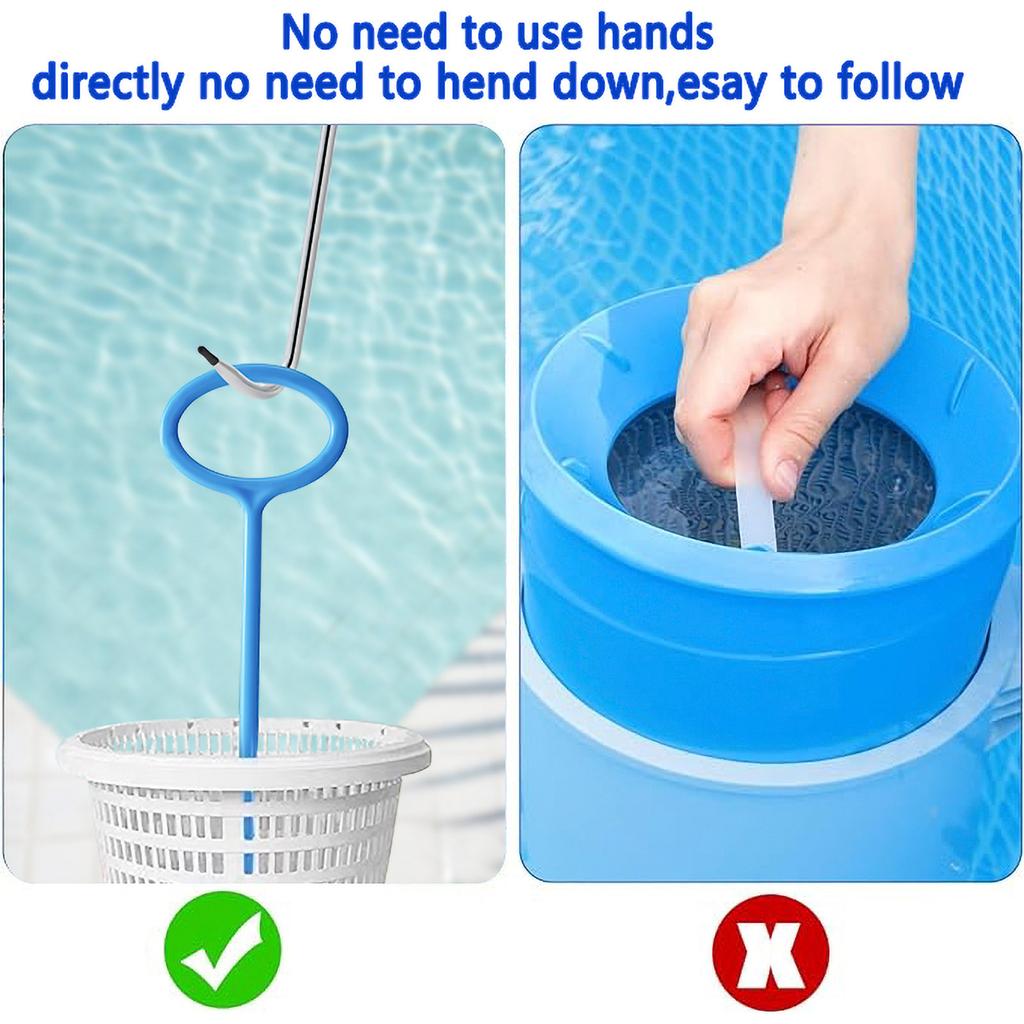 Skimmer Basket Handle,Skimmer Basket Handle Hook Universal Pool Skimmer Basket Handle Fit Inground Pool Skimmer Basket Durable