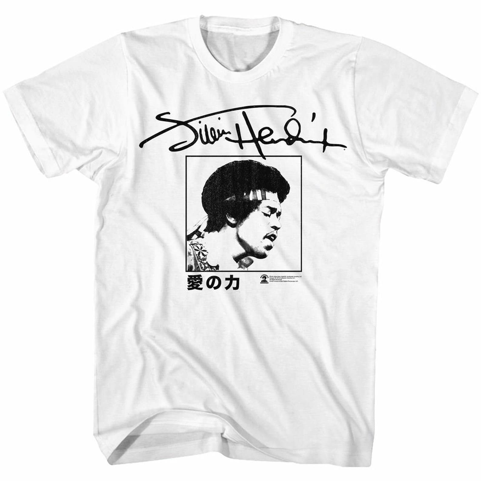 Jimi Hendrix Power Of Love White Adult T-Shirt S