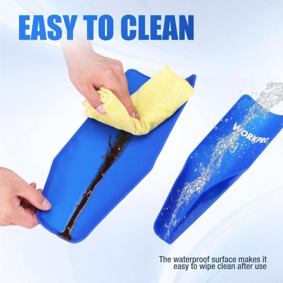 WORKPRO Flexible Oil Funnel For Oil Changes, Foldable Drain Tool For Quick And Clean Liquid Transfer