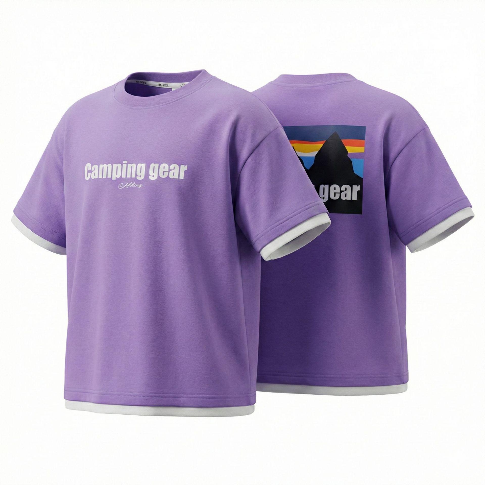 Japanese Boys Summer Short Sleeve Fake Two-Piece Cotton Tee - Trendy Kids Brand 130 cm
