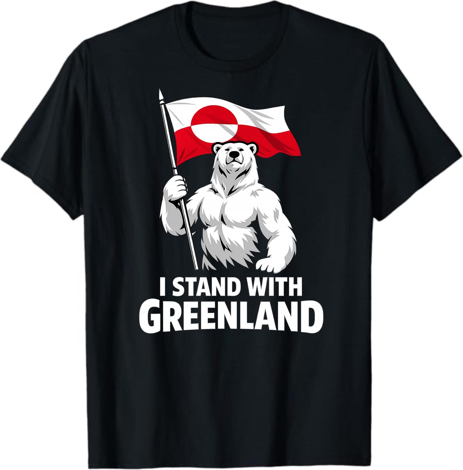 Proud Greenland Lover Shirt, I Stand With Greenland Gift, Polar Bear Support Graphic Tee 4XL