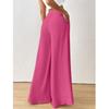 Women's Fashion Solid Color Medium Waist Large Leg Wide Leg Pants Long Pants