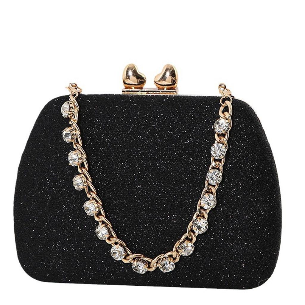 Luxury Square Rhinestones Evening Bags For Women Chain Shoulder Crossbody Bags Ladies Party Wedding Clutch
