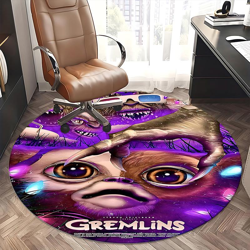 gremlins,movie poster Chair mat Round Rug Office carpet, Machine Washable, Non slip, Suitable for Living Rooms, Bedrooms