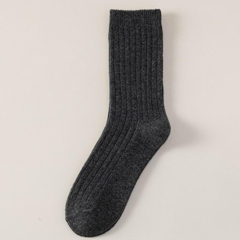 Double Needle Vintage Color Wool Socks Season Socks Men'S Medium Socks Thickened Warm And Sweat-Absorbing Men'S Stack Socks