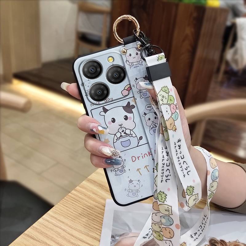 Wristband Silicone Phone Case For Blackview Shark9 5G Back Cover Cute Anti-knock Wrist Strap Lanyard Durable Anti-dust