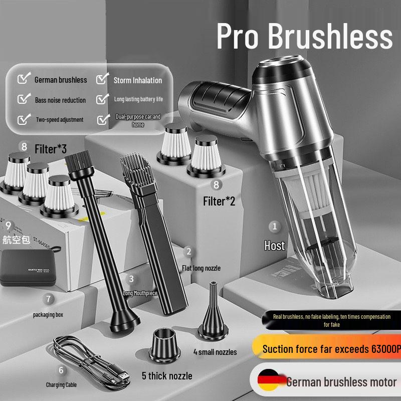 High-Power Portable Wireless Vacuum Cleaner for Car and Home