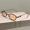Vintage Punk Luxury Brand Designer Diamond Oval Sunglasses Women Sun Glasses For Female Uv400 Trendy Small Frame Crystal Shades