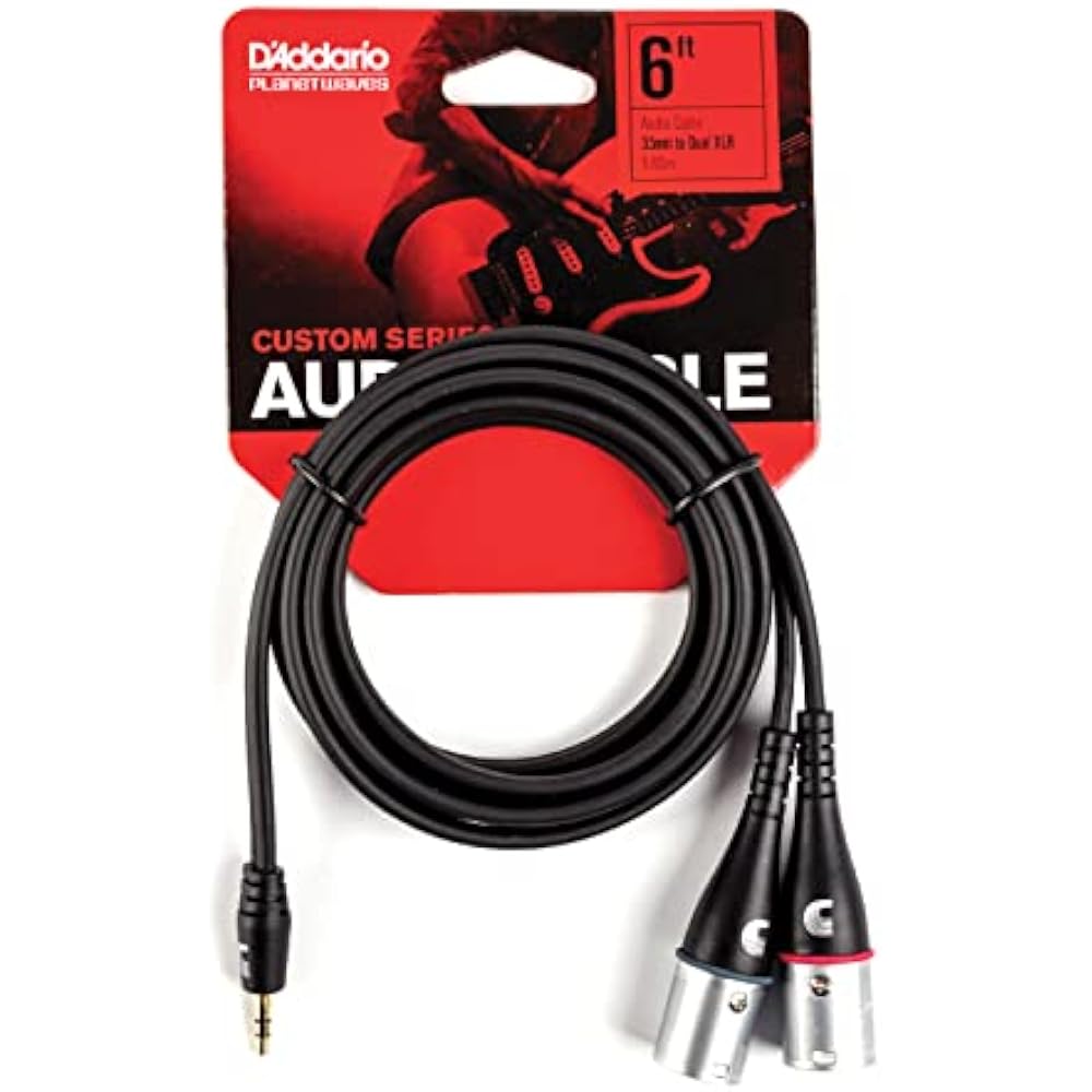 D'Addario Daddario Audio Cable Custom Series PW-MPXLR-06 (Approx. 1.8m Stereo Mini/XLRx2) [Domest...