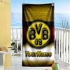 Borussia Dortmund Customize Text Beach Towel High Absorbency & Quick-Dry Ideal for Travel Outdoor Swim Pool Yoga Surf Camping Hiking Gym Gift Holiday