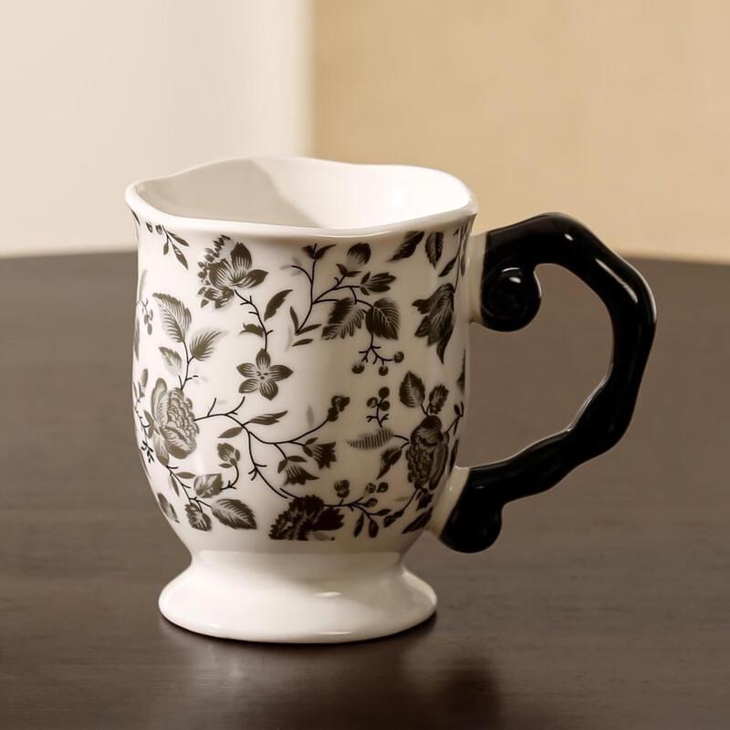 Shangqi Peony Ceramic Mug Set with Coasters