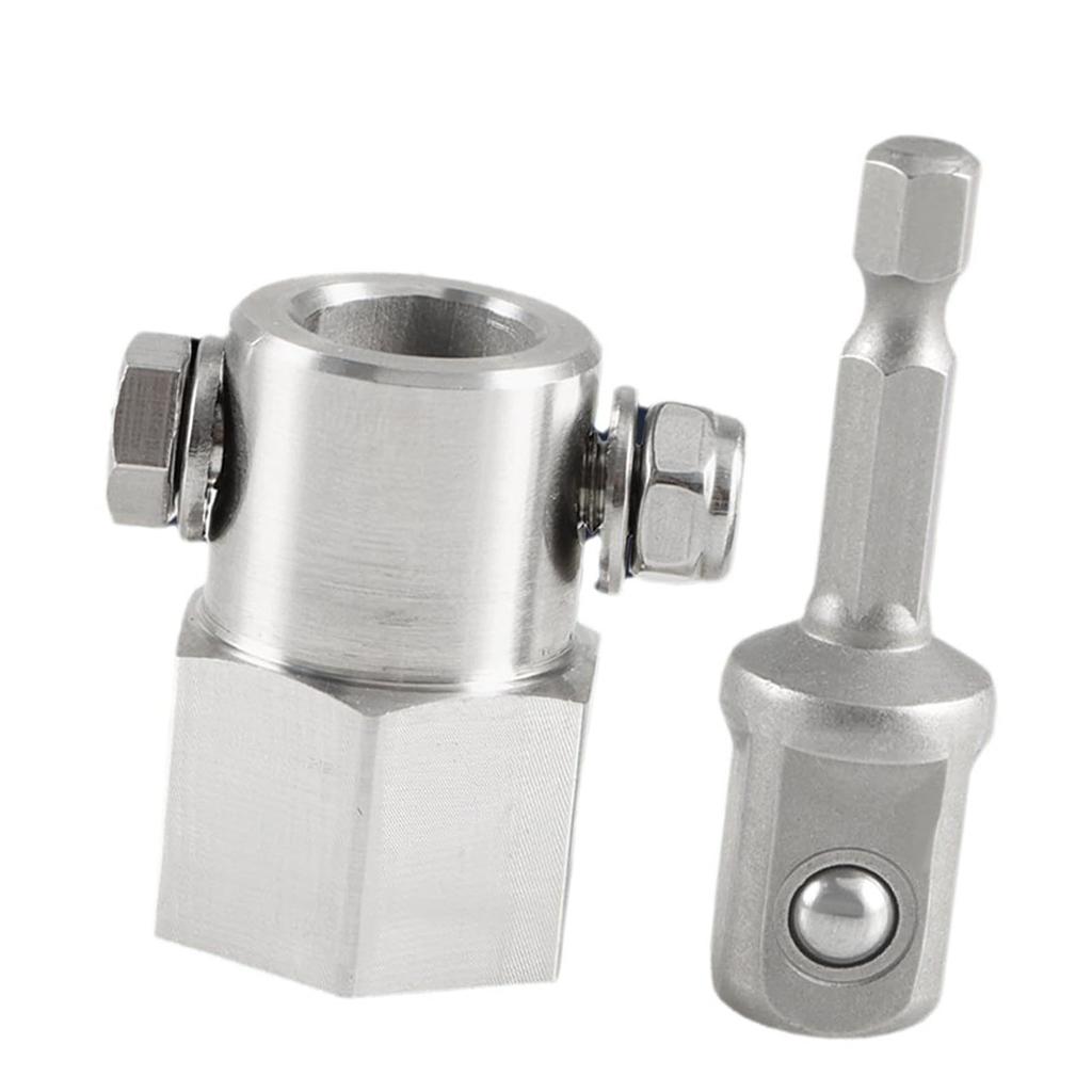 Jack Crank Handle Cordless Drill Adapter Stainless Steel Hand Crank Trailer Jack Adapter with 12in