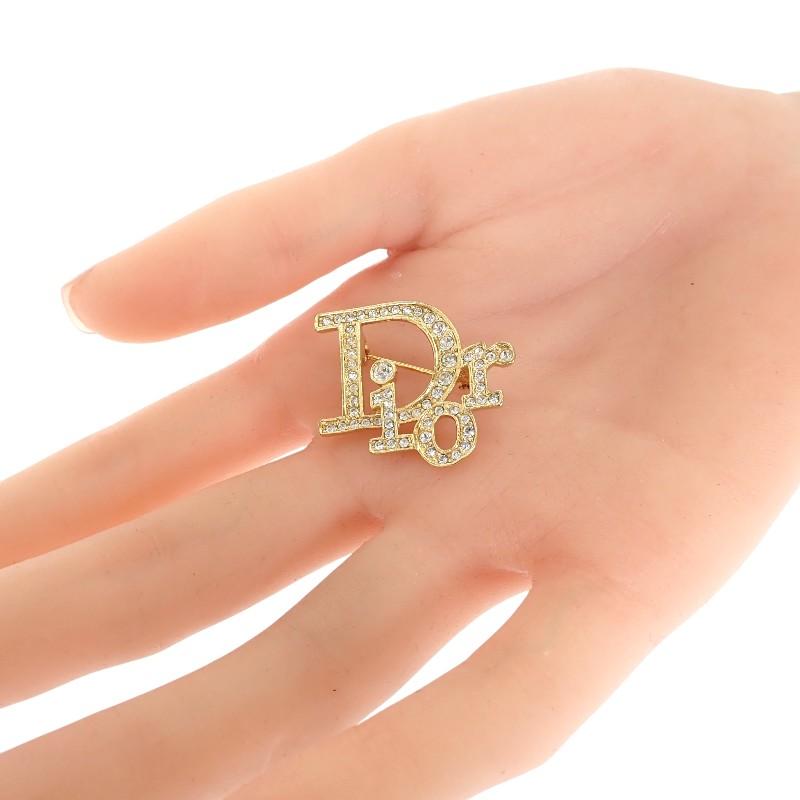 Dior Brooch Gold metal/Rhinestone Women