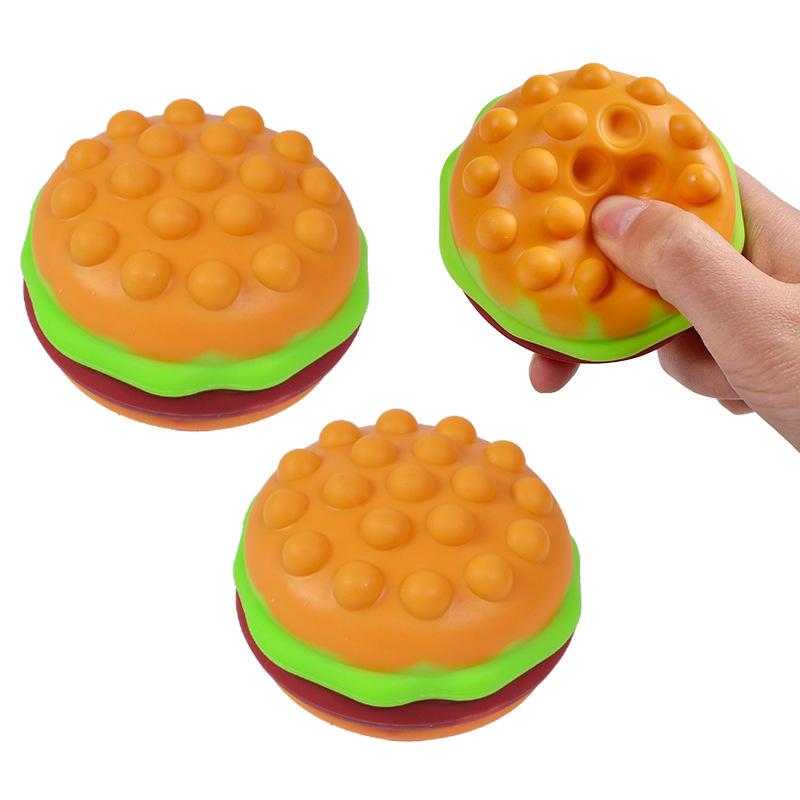 Hamburger Pop Fidget Toys Stress Balls for Kids Autism Sensory Toys Squeeze Toys Stress Relief Decompression Balls Kids Gift