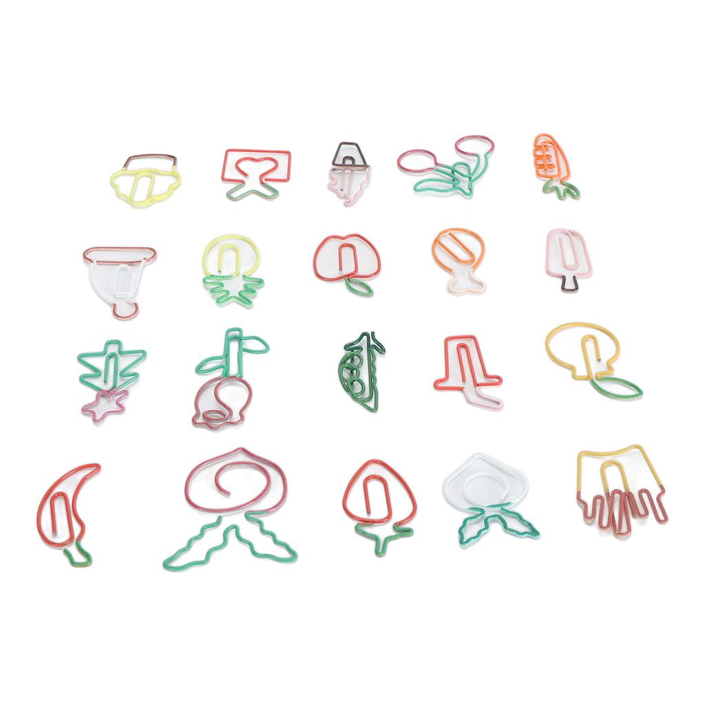 Set de 100 de bucăți agrafă de organizare a documentelor de marcare agrafă de hârtie din metal cu forme drăguțe multiple