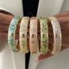 Trendiga Breda Håliga Emaljarmband för Kvinnor Kinesisk Stil Lyxiga Cloisonné Vårspänne Armbandsberlocker Fest Smycken