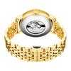 PINTIME Luxury Gold Stainless Watch Dragon Skeleton Mechanical Watch Men Moon Phase Tourbillon Wristwatch