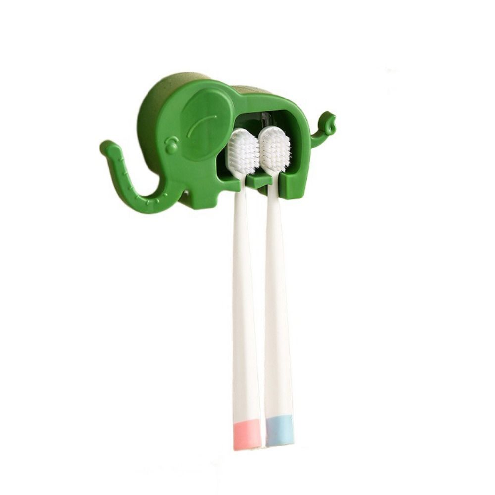 Cartoon Elephant Toothbrush Holder Wall Mounted Sundry Storage Rack Bathroom