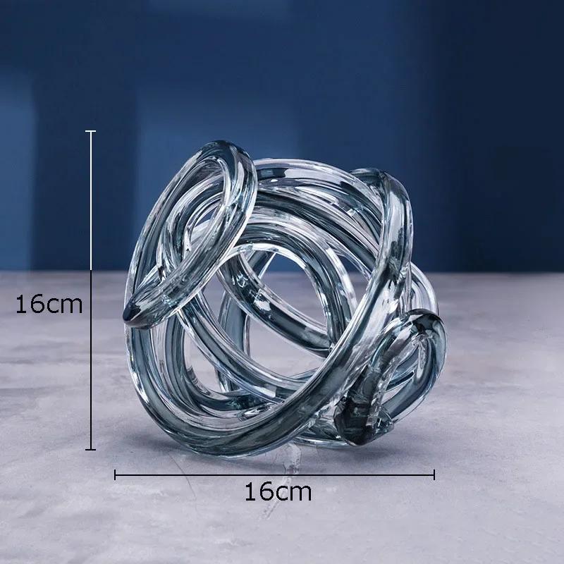 Twisted Coil Creative Transparent Glass Chain Sculpture Desk Decoration Crafts Ornaments Room Aesthetics Decor Modern Artwork